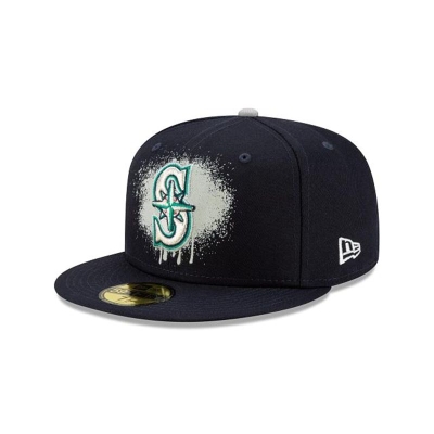 Sapca New Era Seattle Mariners MLB Drip Front 59FIFTY Fitted - Albastri